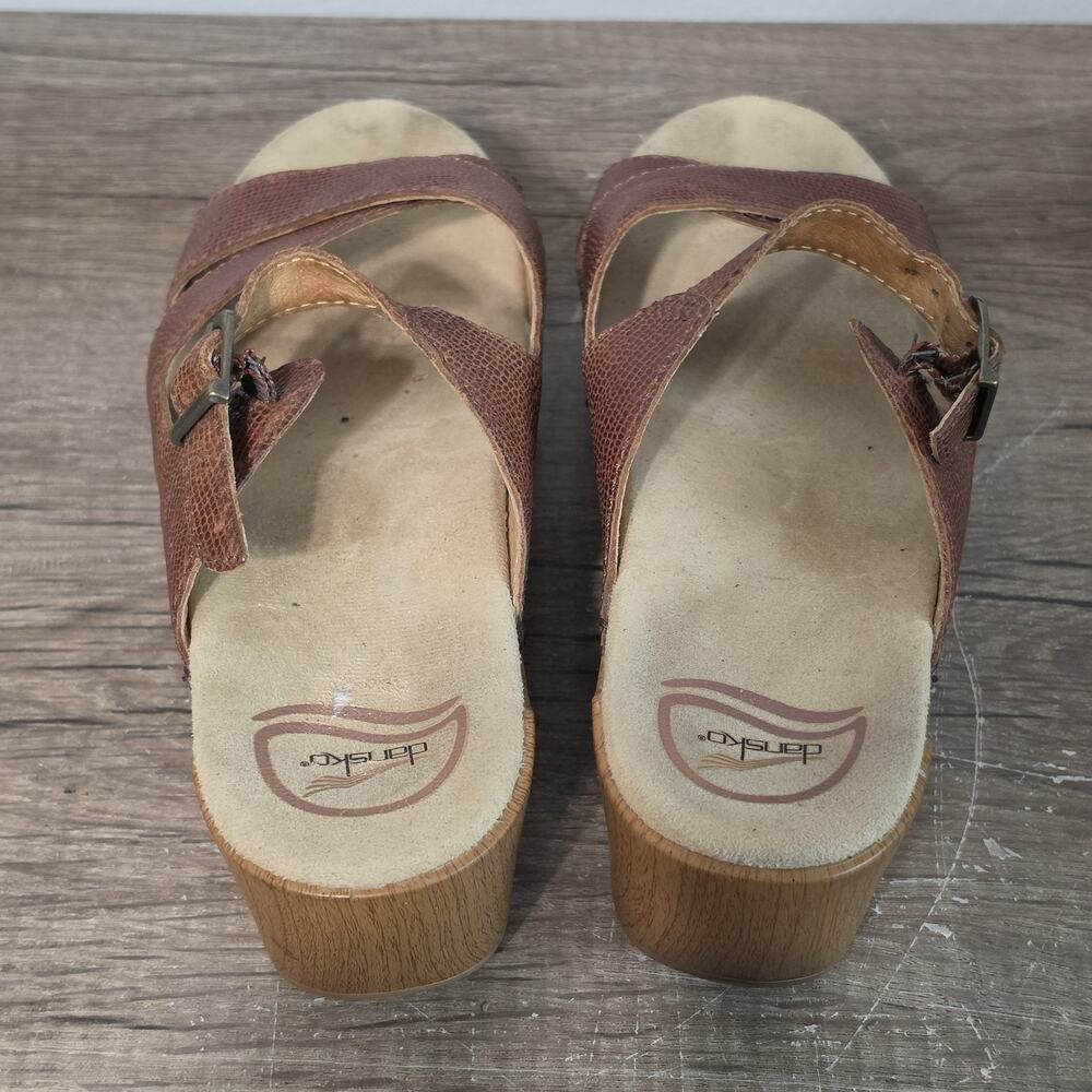 Dansko Sela Women's Comfort Wedge Sandals Clogs Size 40 (9.5-10) Brown - Picture 8 of 9